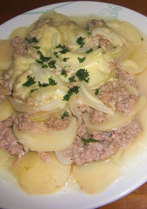 じゃがいもひき肉チーズのミルフィーユ蒸し-レシピのメイン写真