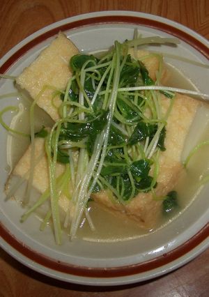 材料３つ&２ステップ！厚揚げと新芽の煮物-レシピのメイン写真