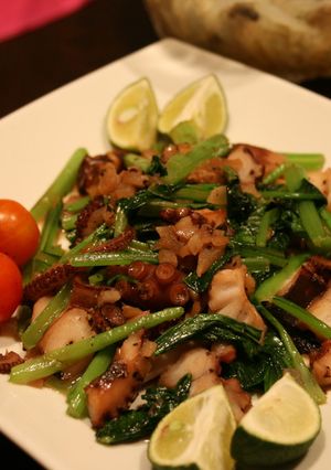 たこと小松菜の炒め物-レシピのメイン写真
