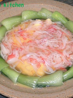 青梗菜と卵の蟹カマ餡かけ-レシピのメイン写真