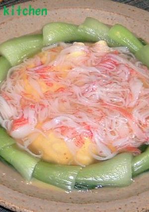 青梗菜と卵の蟹カマ餡かけ-レシピのメイン写真