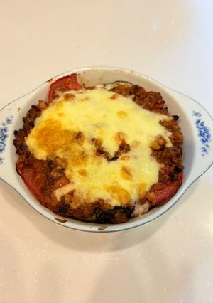 万能料理：ミートソースでナスのグラタン-レシピのメイン写真