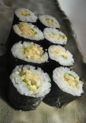 水菜と炒り卵の細巻き-レシピのメイン写真
