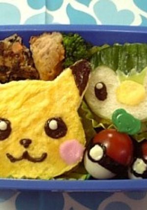 ピカチュウとポッチャマ弁当-レシピのメイン写真