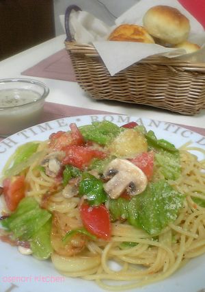 レタスとパルメザンチーズのパスタ-レシピのメイン写真