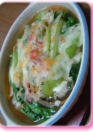 -カニカマ青梗菜ღ餡かけグラタン--レシピのメイン写真