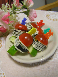 トマトと海苔チーズのピンチョス♪-レシピのメイン写真