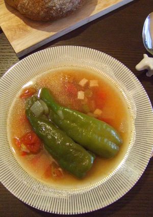 甘長ピーマンのトマトスープ-レシピのメイン写真