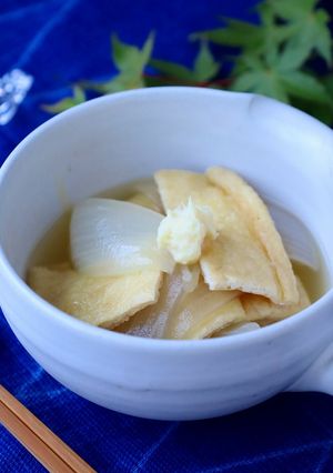 甘味広がる～玉ねぎと油揚げのひんやり煮物-レシピのメイン写真