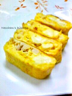 お弁当に♪ちぎりチーズとツナの卵焼き-レシピのメイン写真