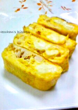 お弁当に♪ちぎりチーズとツナの卵焼き-レシピのメイン写真