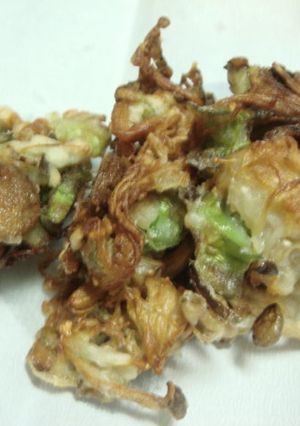 干しエノキ茸、シメジと四角豆のかき揚げ-レシピのメイン写真