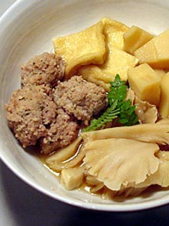 春の香りの鳥つくねと筍煮-レシピのメイン写真