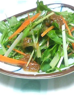 水菜とにんじんの梅風味サラダ-レシピのメイン写真