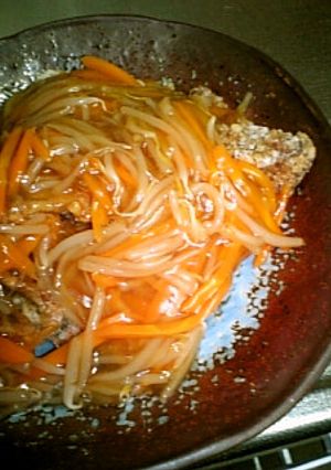 さんまの竜田揚げ♪もやし甘酢あんかけ〜-レシピのメイン写真