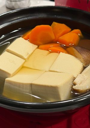 だし炊き豆腐　人参と椎茸入り-レシピのメイン写真