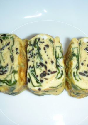 お弁当用卵焼き(若芽とヒジキのマヨ醤油)-レシピのメイン写真