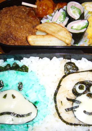 キャラ弁河童＆たぬき-レシピのメイン写真