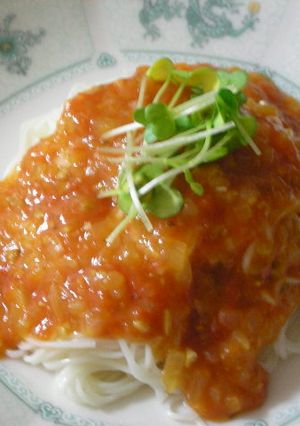 生トマトの中華風ソース～今回はそうめんで-レシピのメイン写真