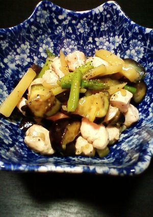 鶏肉とナスの塩しょうが炒め-レシピのメイン写真