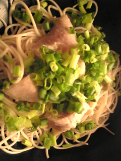 葱とささみの柚子胡椒ぶっかけそうめん-レシピのメイン写真