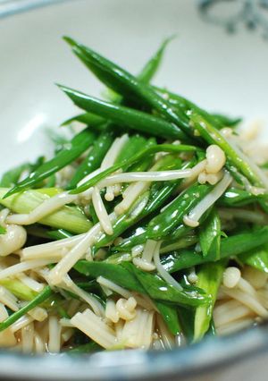レンジ蒸しエノキと青ネギたっぷりナムル♪-レシピのメイン写真
