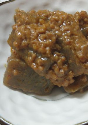 こんにゃくとひき肉のみそ炒め煮-レシピのメイン写真
