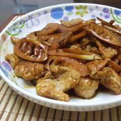 รูปของ 豚肉とタケノコの醤油炒め