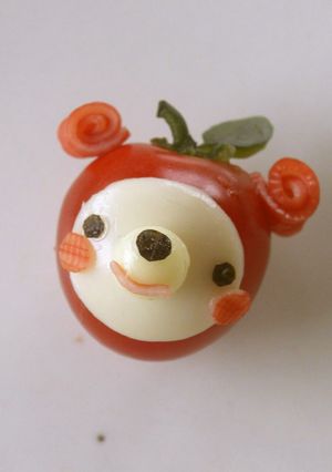 キャラ弁 ミニトマトでアップルベア-レシピのメイン写真