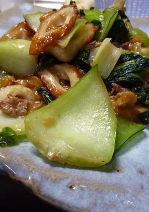 チンゲン菜と豚肉のくるみ炒め-レシピのメイン写真