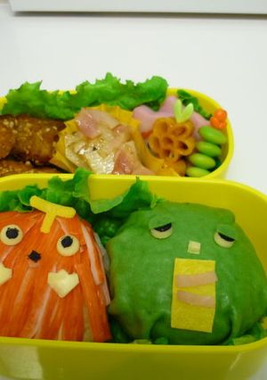 ☆キャラ弁☆ガチャピン＆ムック弁当-レシピのメイン写真