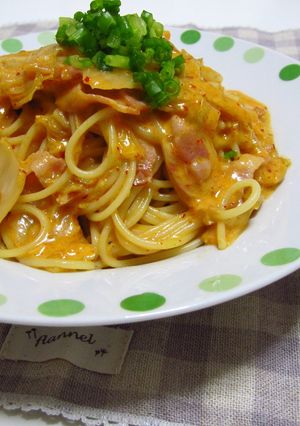 めちゃウマ！キムチクリームパスタ-レシピのメイン写真