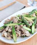 疲労回復！アスパラガスと豚肉の生姜焼き