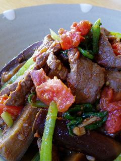 シンプル簡単✿牛肉となすのトマト炒め-レシピのメイン写真