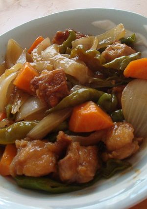 夏野菜と鶏肉で甘酢ソース-レシピのメイン写真