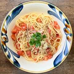 รูปของ トリセツ流トマトパスタを早茹で麺で試す