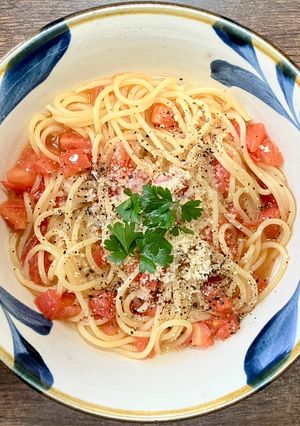 トリセツ流トマトパスタを早茹で麺で試す-レシピのメイン写真