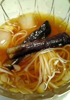 ナスとひやむぎ＾＾-レシピのメイン写真