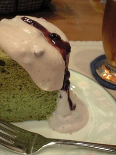 抹茶シフォン小豆生クリーム添え-レシピのメイン写真