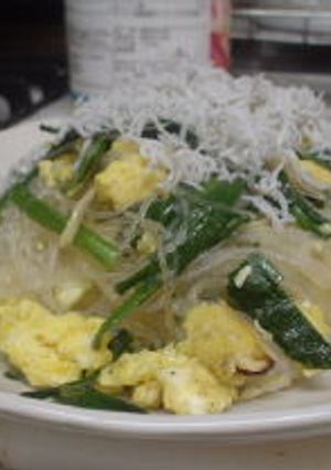 春雨とにら玉の炒め物-レシピのメイン写真