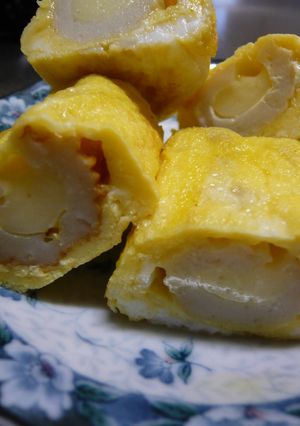 ちくわ1本まるまる卵焼き☆マヨチーズ入り-レシピのメイン写真