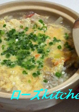寒い日に☆具だくさんの鶏ササミ雑炊-レシピのメイン写真