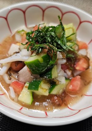 さっぱりイカそうめんともずく爽やかマリネ-レシピのメイン写真