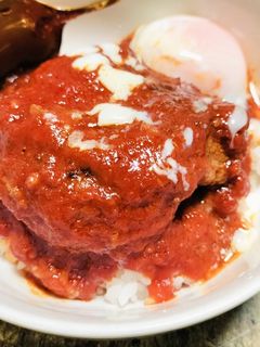 おうちで食べるうまトマハンバーグ風!-レシピのメイン写真