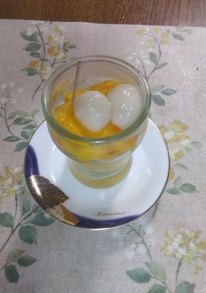 夏にも！カットマンゴーにも豆腐白玉on！-レシピのメイン写真