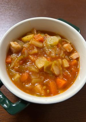 トマトだけで煮込む食べるミネストローネ-レシピのメイン写真