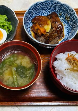 【健康介護】小松菜とさつまいも味噌汁-レシピのメイン写真
