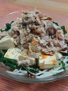 にらともやしの豚しゃぶ豆腐サラダ-レシピのメイン写真