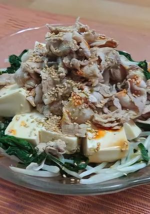 にらともやしの豚しゃぶ豆腐サラダ-レシピのメイン写真