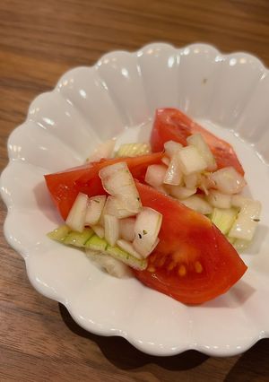 新玉ねぎとトマトのお手軽サラダ-レシピのメイン写真